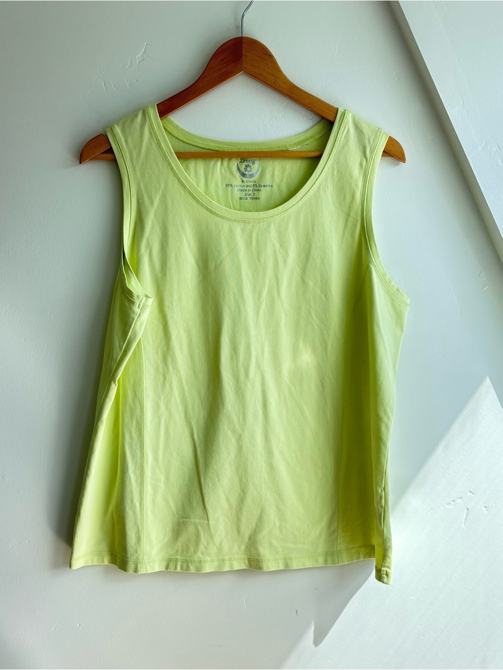 Chico's ZENERGY Lime green athletic Tank top Sz 3 | 16 | XL